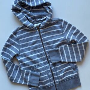 Crewcuts Factory Gray Striped Full-Zip Hoodie Jacket Boys Size 6/7